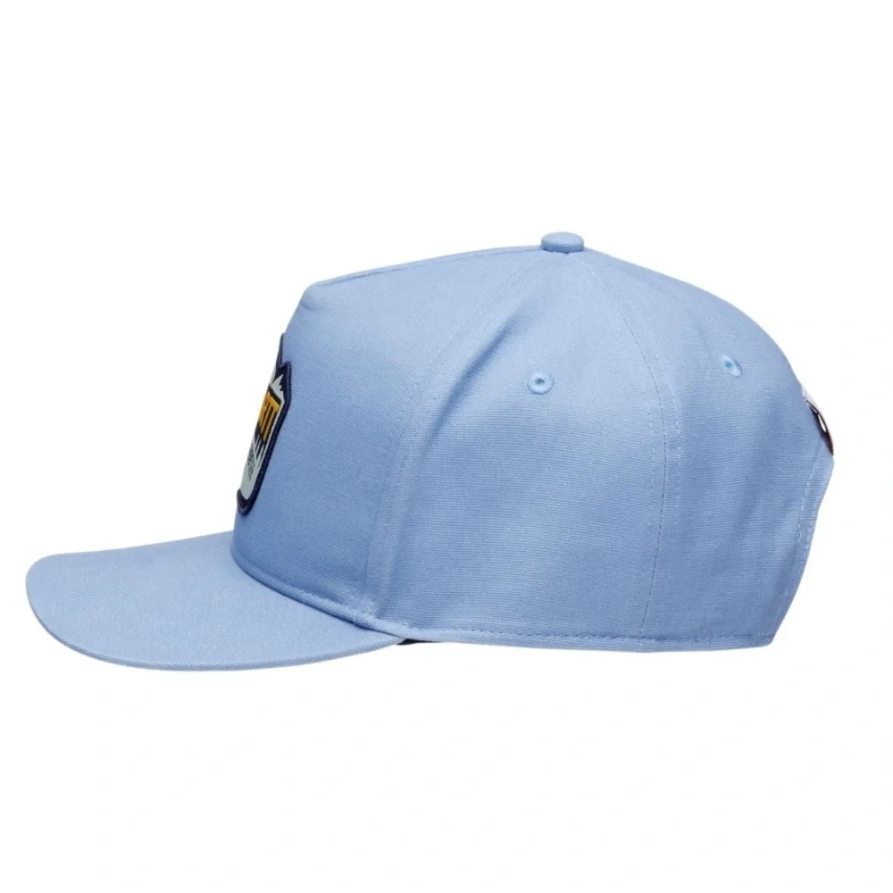NWT Carhartt Mountain Patch Blue Canvas Flat Brim Hat